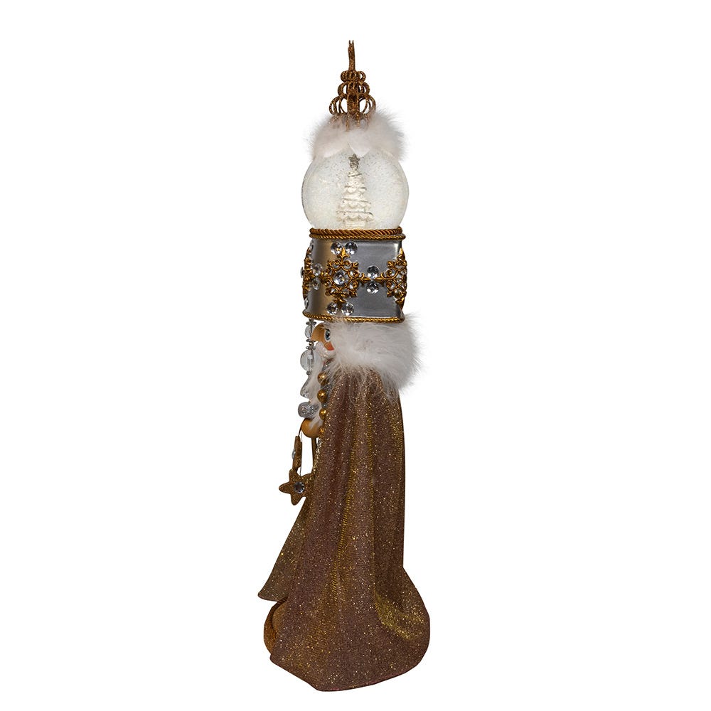 Kurt Adler 22-Inch Hollywood Nutcrackers Musical Gold and Silver Nutcracker With Water Globe